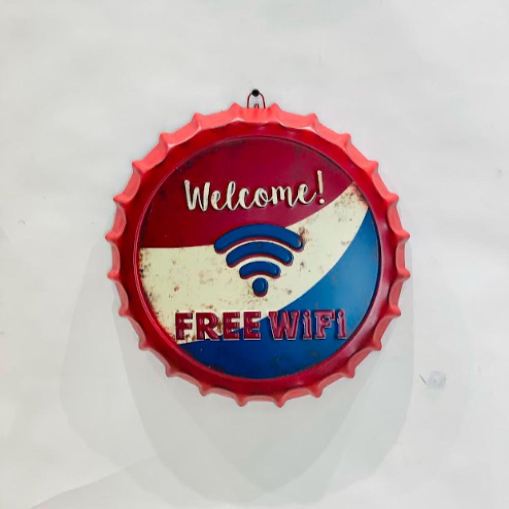 لوحة "Welcome! Free WiFi" لرُكن القهوة