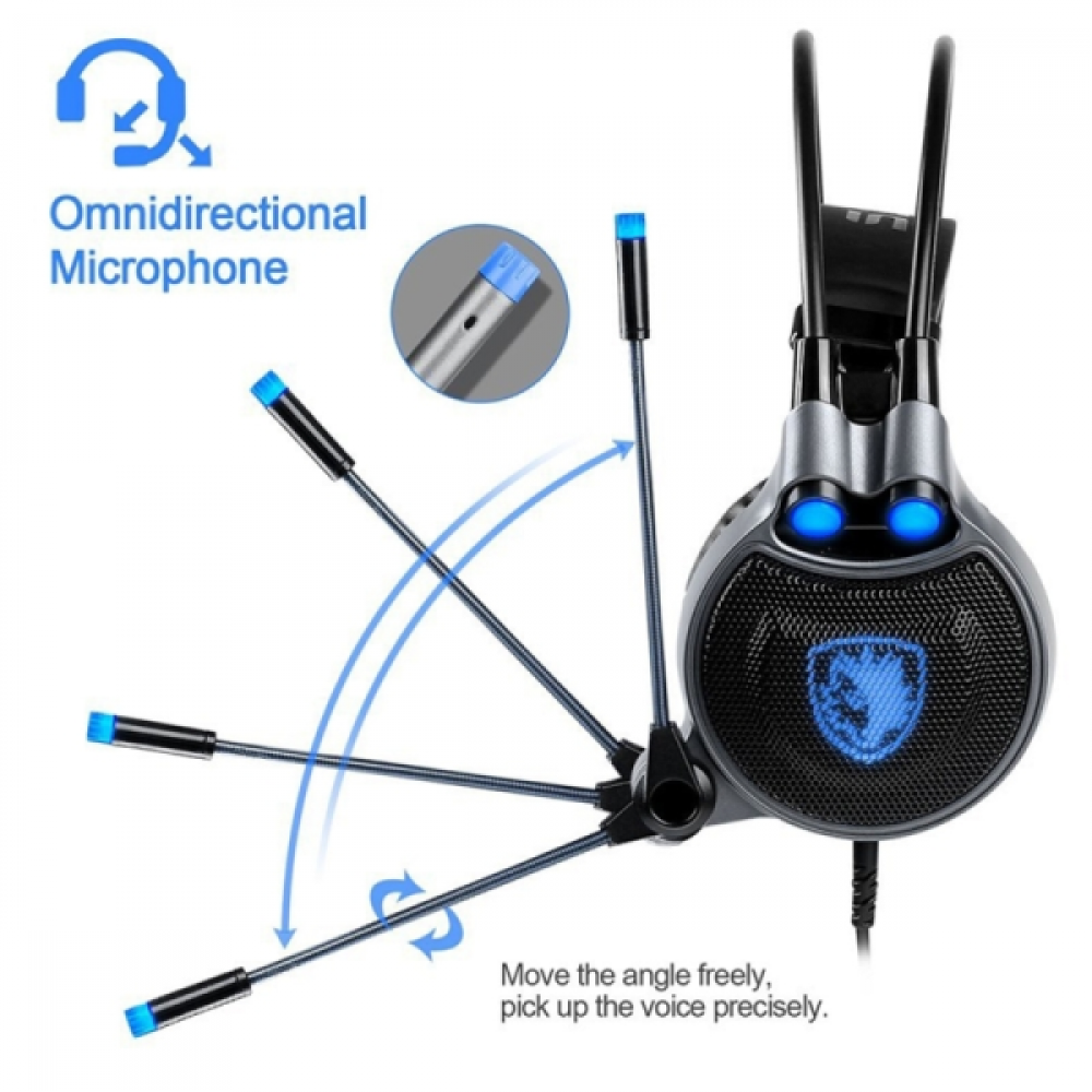 Blue Online & Stereo store Over-Ear Octopus Wired Light Plus in equipment for Headsets Arabia gamers. - with Black PC Saudi SA-912 gaming Gaming SADES Blue- LED