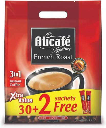 قهوة علي كافيه سيجنتشر اكسترا فاليو بتحميص فرنسي (عبوه من 30 كيس+2 مجانآ)