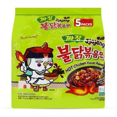Spicy Chicken Jiajeteng Flavor Noodles from Samyang, Korea (Pack of 5 Pouches)