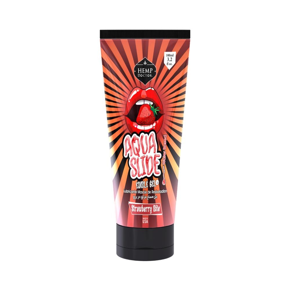Dr. Hemp Strawberry Massage Lubricant Gel 100ml Silky & Long-Lasting - Dr. Hemp Strawberry Massage Lubricant Gel 100ml Silky & Long-Lasting -