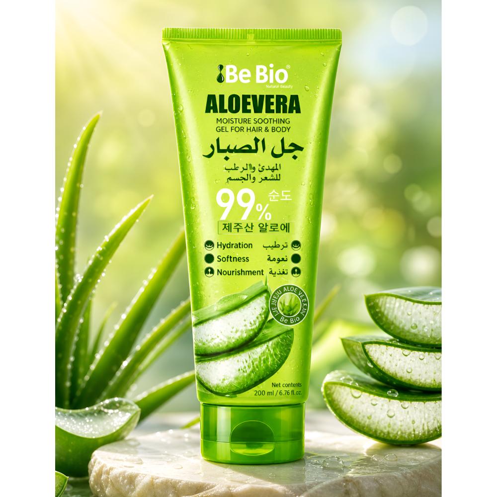 Aloe Vera Gel Soothing & Moisturizing For Hair & Body Tube 99% By Be Bio -  200ml -