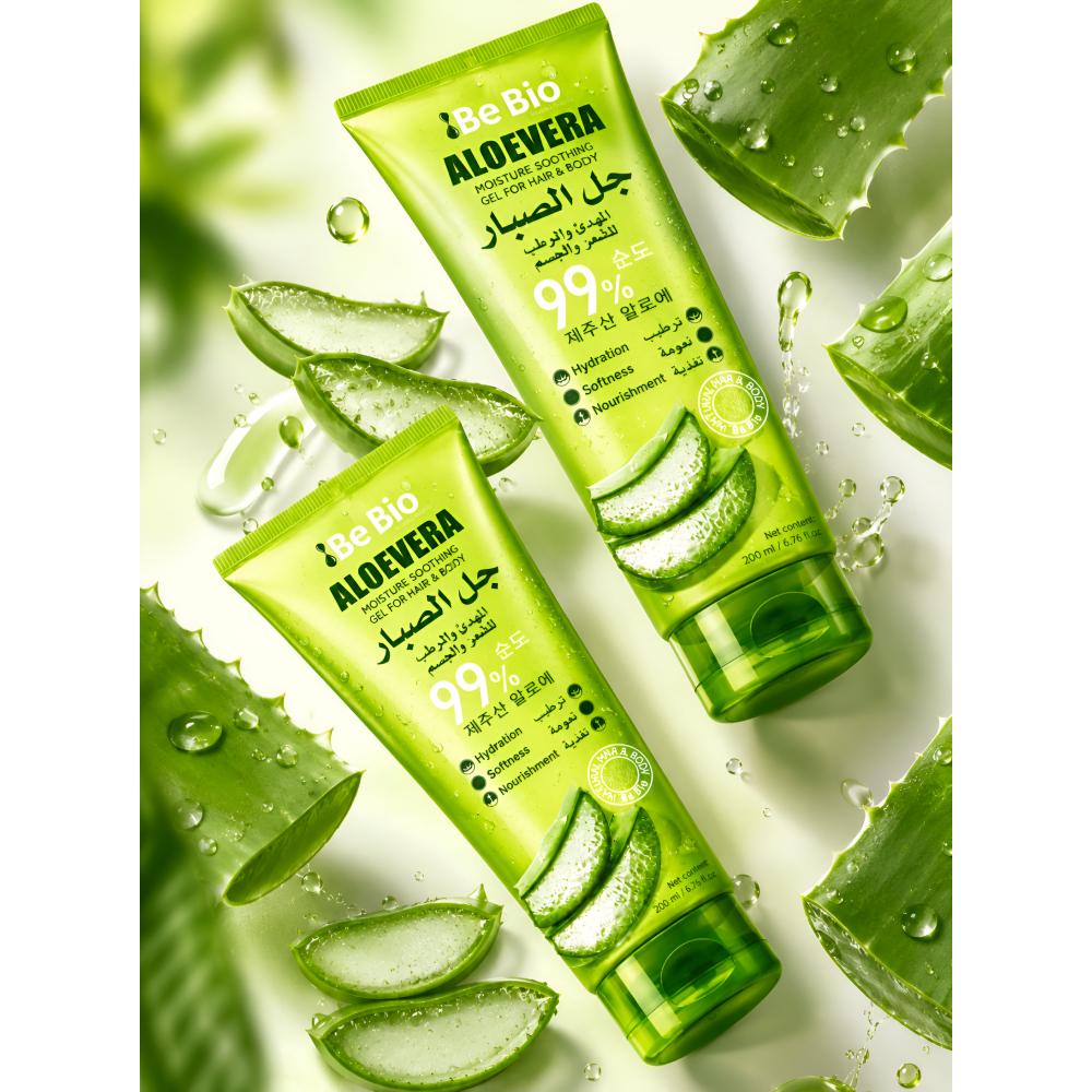 Aloe Vera Gel Soothing & Moisturizing For Hair & Body Tube 99% By Be Bio -  200ml -