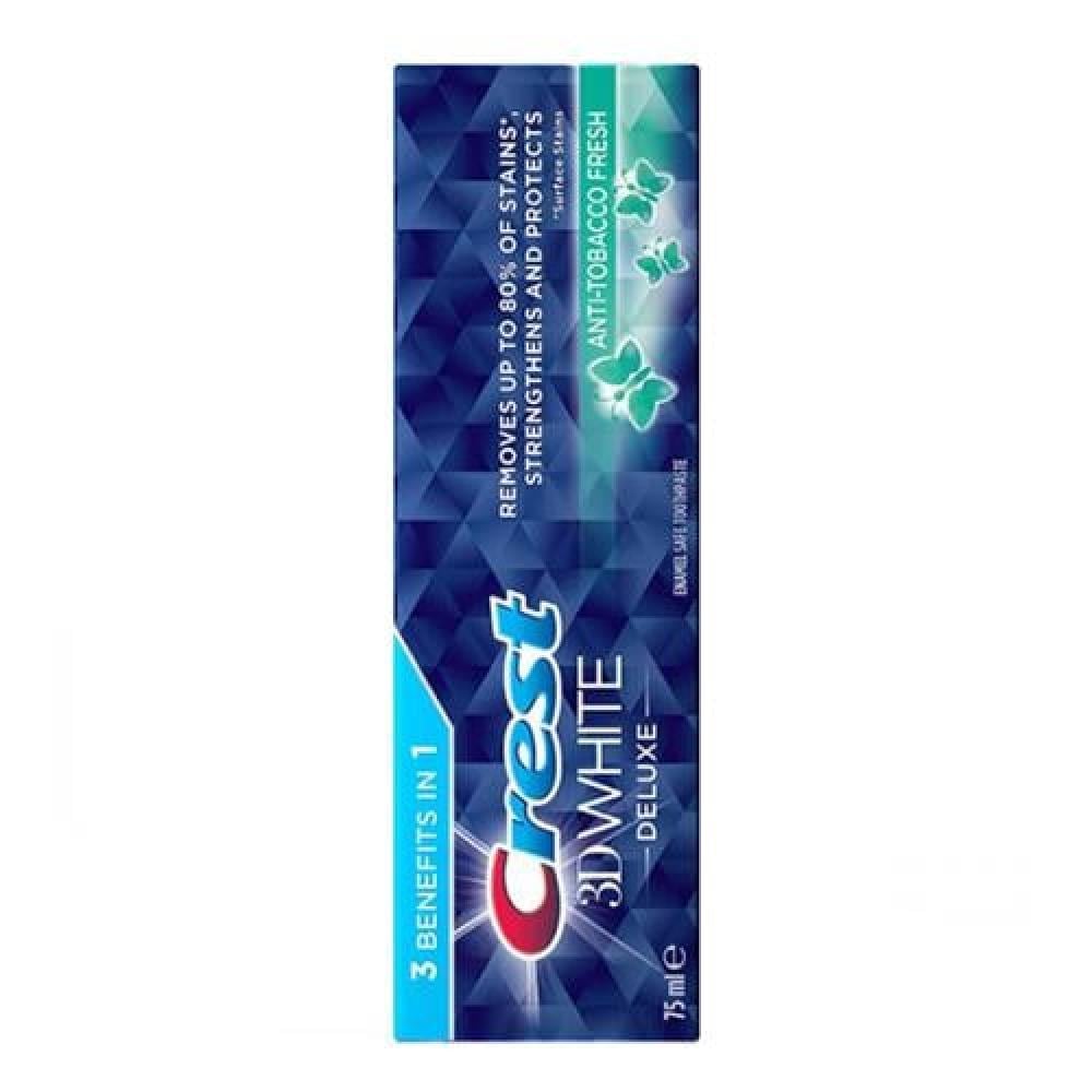 Crest 3D White Deluxe Anti Tobacco Toothpaste 75ml | Whitening & Fresh