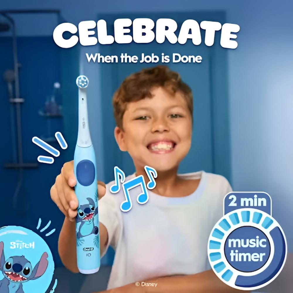 Oral-B Electric Toothbrush for Kids Stitch Design, 6+ Years
