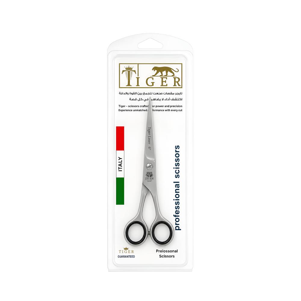 Hair Scissors Professional Steel Black Line 6 Mm By Tiger Laser