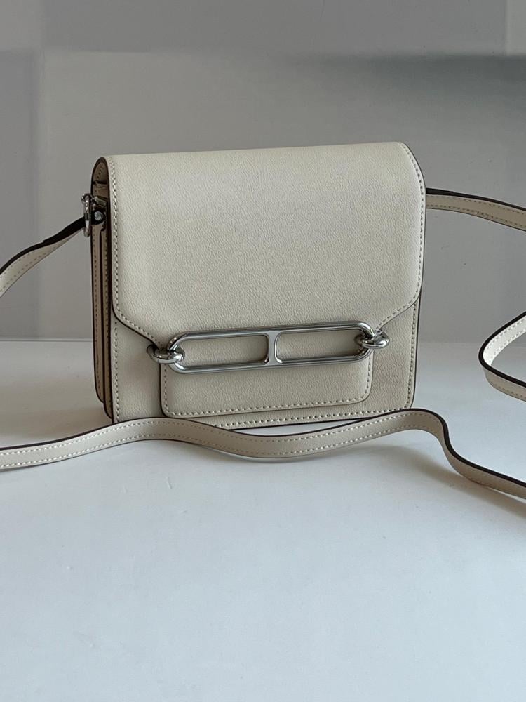 Hermes Rolls Slim 18cm Shoulder Bag - White