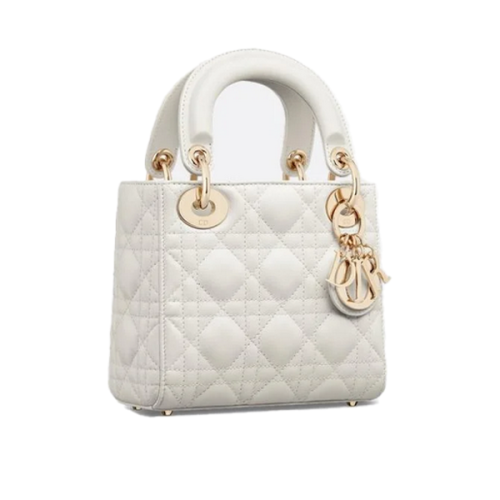 White Lady Dior 17cm Women's Bag with Top Handles E-SEVEN STORE