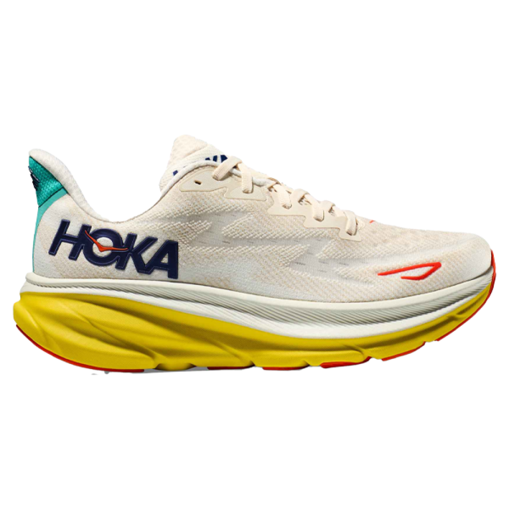 Hoka Clifton9 Unisex Mesh Shoes White and Yellow
