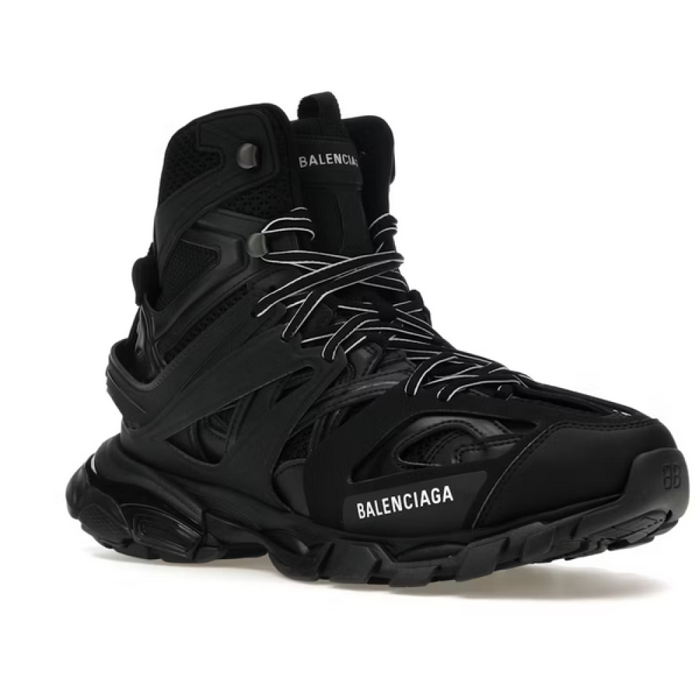 Balenciaga Matrix Mesh and Leather High Top Sneakers in