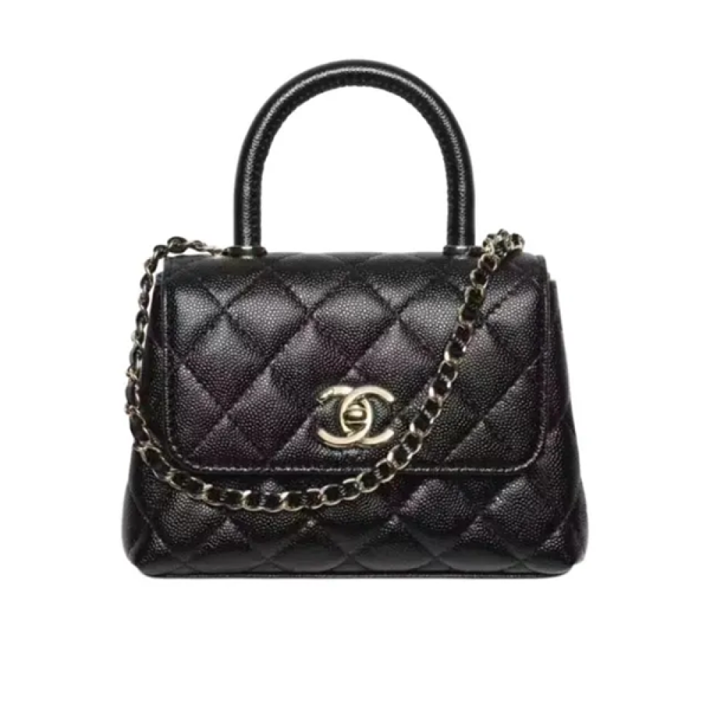 Chanel Coco Handle 14cm Flap Bag in Black - E-SEVEN STORE