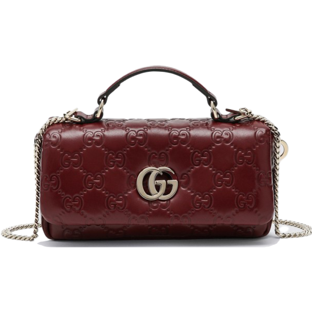 Gucci Bag Milano GG Top Handle Flap Bag in Burgundy