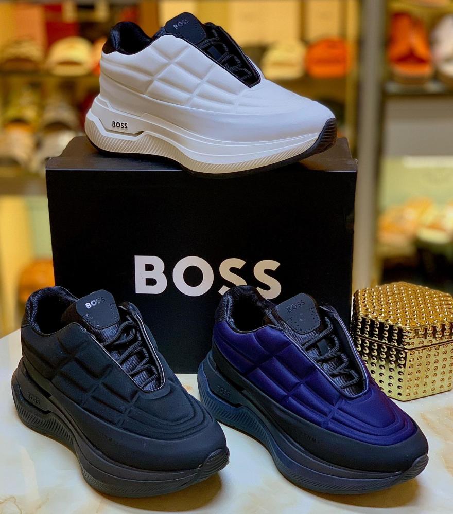 Hugo Boss Men's Navy Blue Void Quilted Comfort Sneaker - E