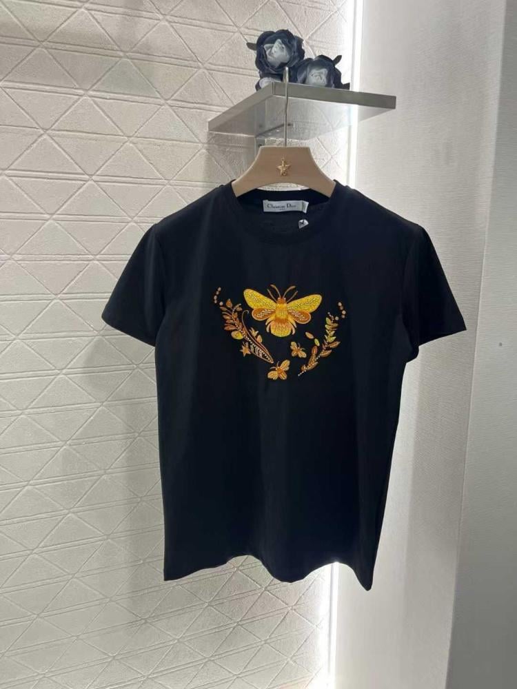 Dior Women's Embroidered T-Shirt with Butterfly Pattern