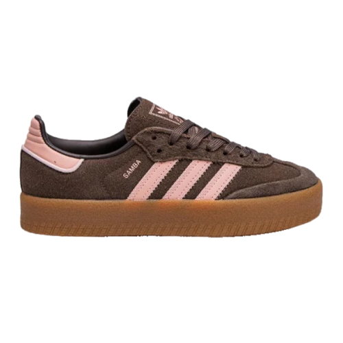 Adidas Samba OGG Flat Sneakers Brown Pink Stripes - E-SEVEN STORE Adidas Samba OGG Flat Sneakers Brown Pink Stripes - E-SEVEN STORE