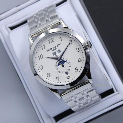 【ken】 Patek Philippe Nautilus luxury men's watch in silver - E-SEVEN STORE