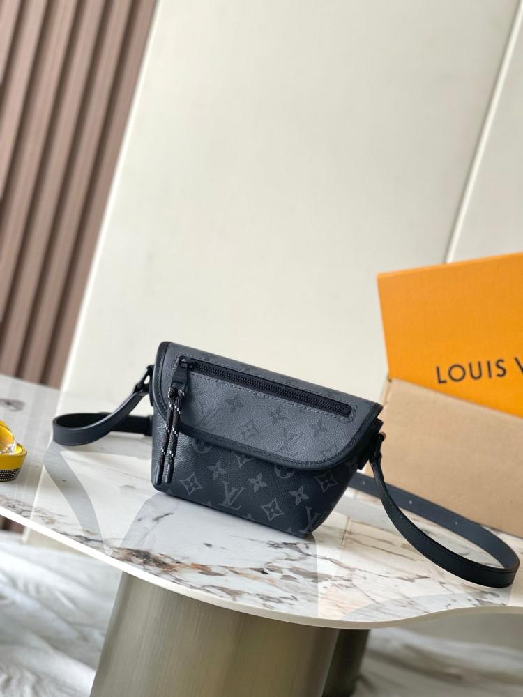 Louis Vuitton Men's Eclipse Monogram Messenger Bag in Grey and Black