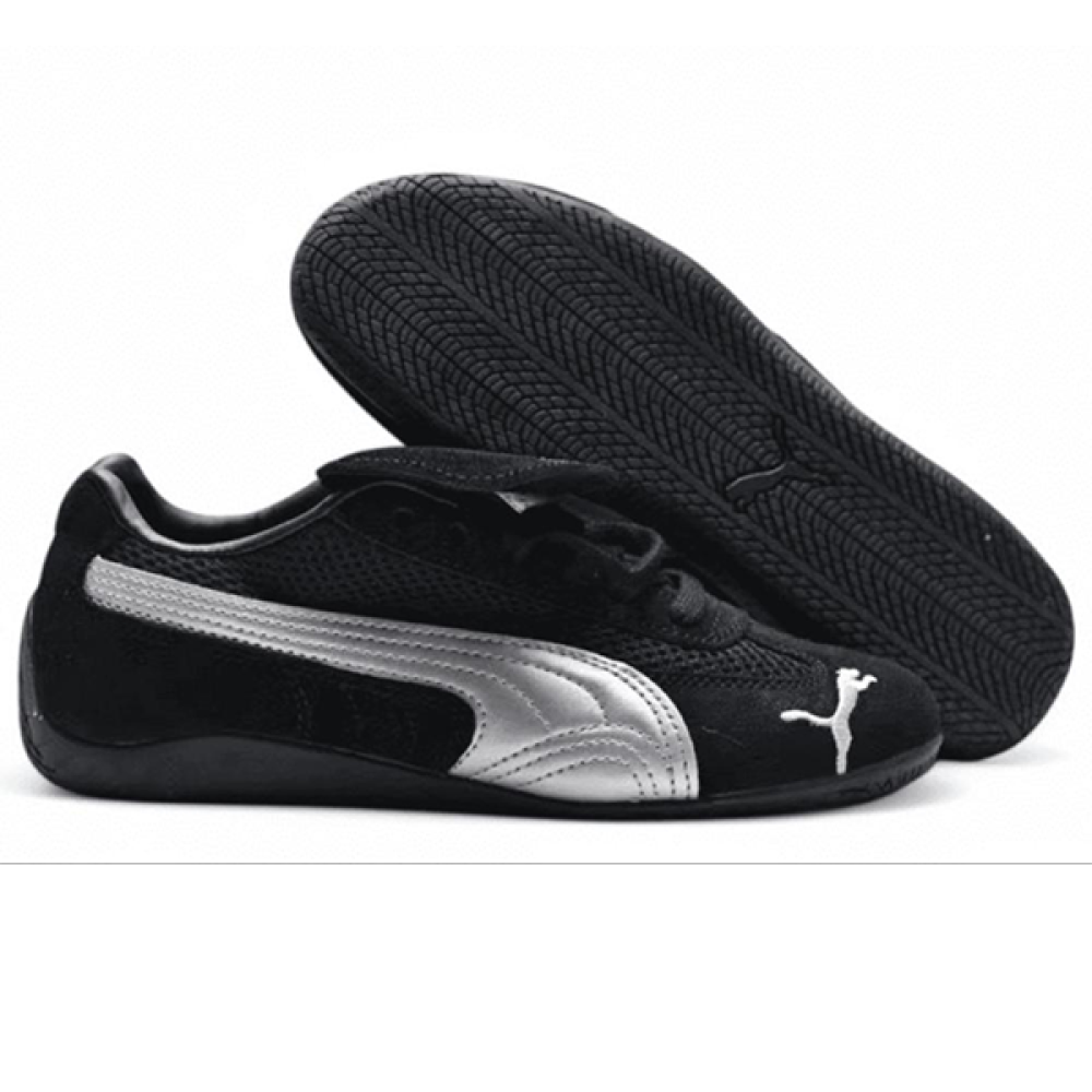 【PUMA X OPEN YY】 SPEEDCAT BLACK SILVER Puma x Open YY Speedcat Silver Logo Black Sneakers - E-SEVEN