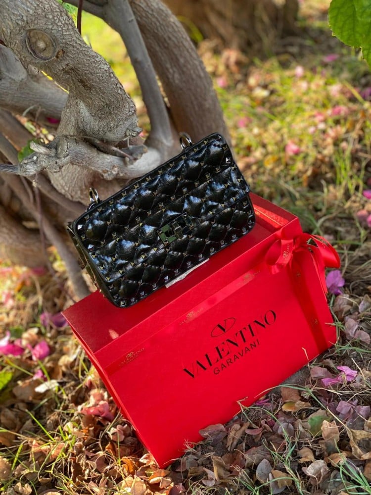 حقيبة فالنتينو روكستود بلاك 20cm
