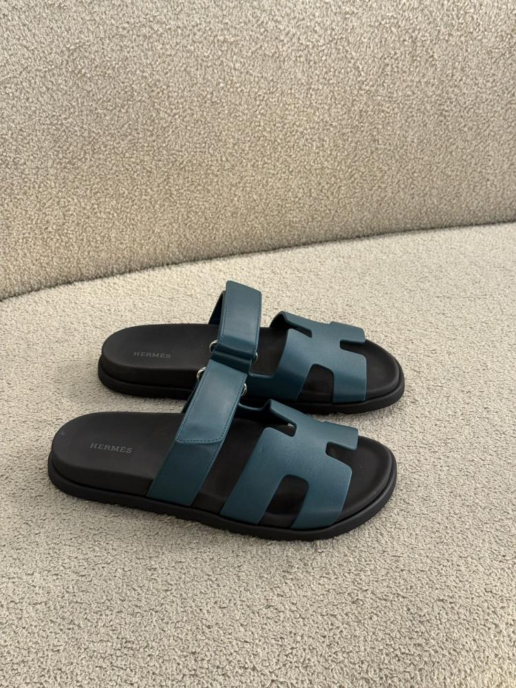 صندل ايرميز شايبر رجالي مفتوح جلد ناعم لون زيتي