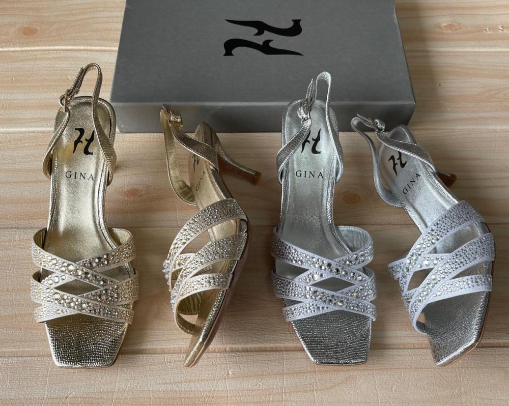 ステラ Gina Gold Mid Heel Slingback Sandal - E-SEVEN STORE