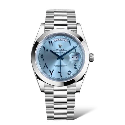Rolex Men's Day-Date Silver Dial Arabic Numeral Watch E-SEVEN STORE