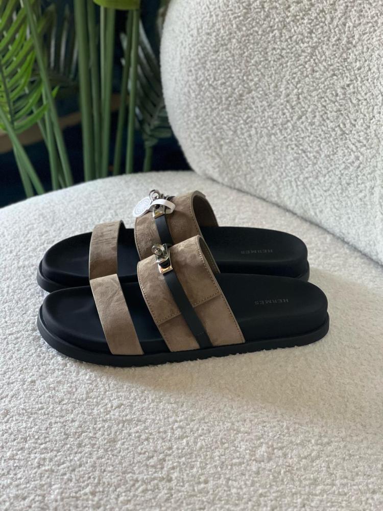Hermes Jackson Men's Open Summer Sandal, Grey and Black - E