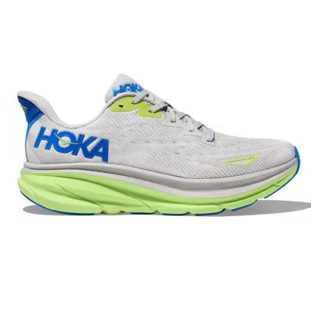 حذاء شبكي رياضي هوكا كليفتون9 للجنسين رمادي أخضر نيلي