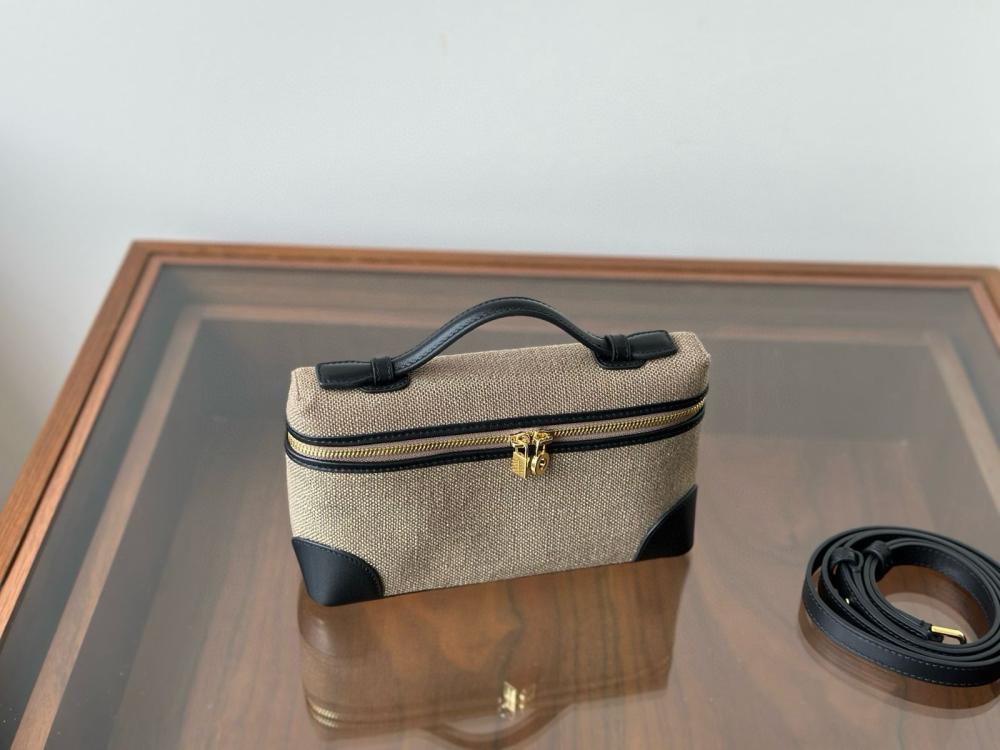 Loro Piana Pocket L19 Women's Bag, Beige and Black - E-SEVEN STORE