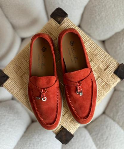 Loro Piana Women's Maroon Flat Shoes - E-SEVEN STORE