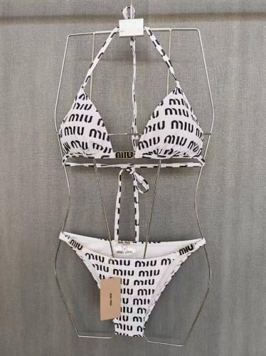 【新品未使用】MIU MIU 　ビキニ　サイズ38　M相当 Miu Miu Women's Two-Piece Bikini, White Logo - E-SEVEN STORE
