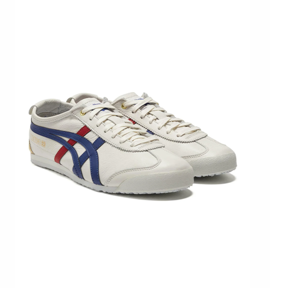 Onit Soca Tiger Mexico 66 White Blue Gold Metallic Sneakers
