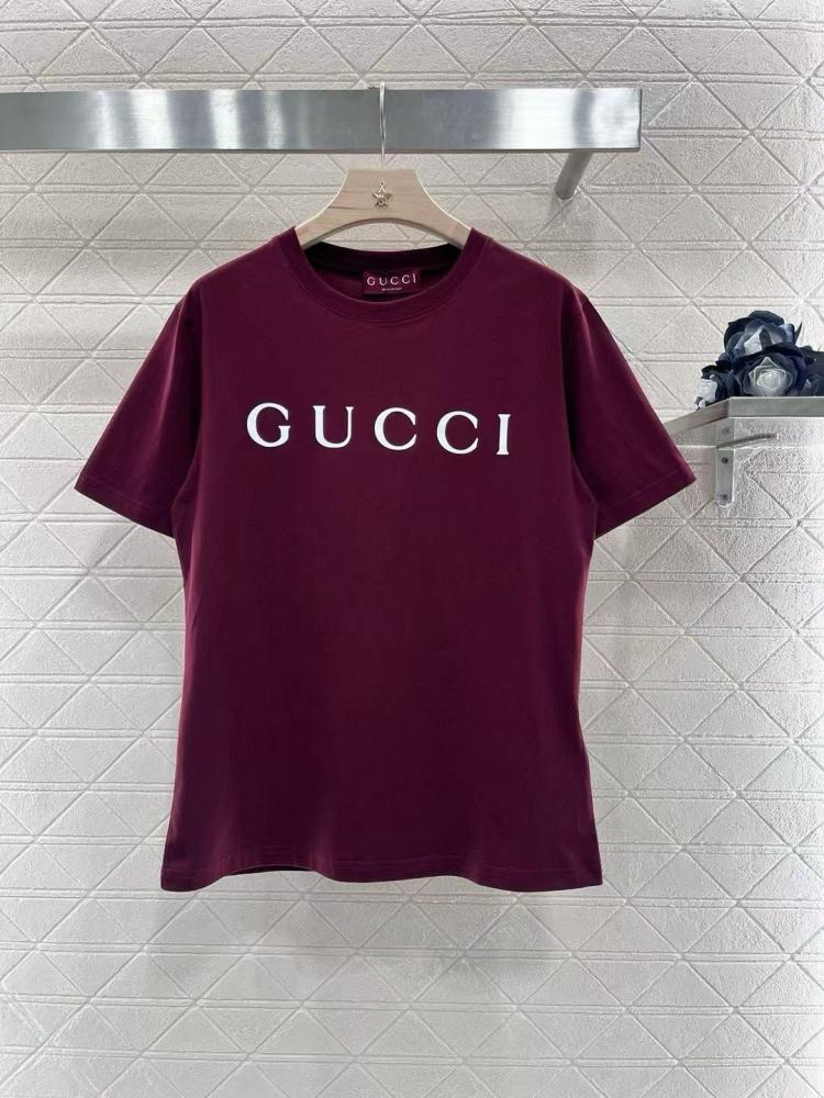 ◆GUCCI◆ コットンジャージーTシャツ burgundy Cotton jersey T-shirt in Rosso Ancora red | GUCCI® CA