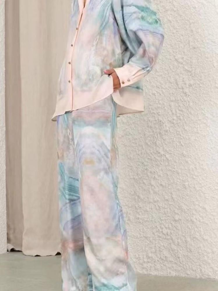 Zimmermann Women's Bright Color Wide Leg Shirt and Pants