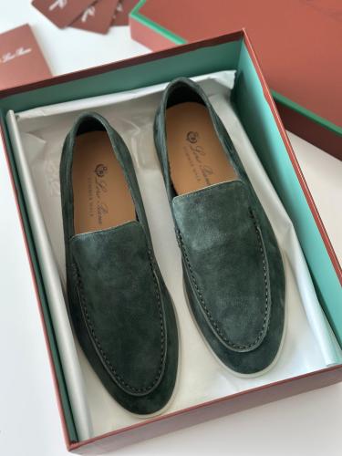 L'Orbiana Summer Walk Men's Suede Olive Shoes - E-SEVEN STORE