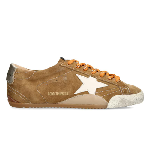 yo様 Golden Goose True Star Velvet Sneakers in Brown and Orange - E