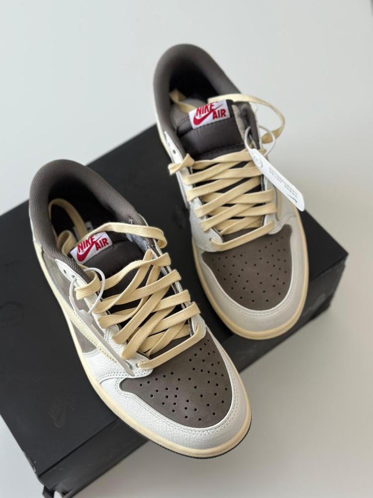 한*희様 Travis Scott × NikeAirJordan 1 Low Nike Air Jordan Low 1 x Travis Scott White and Grey - E-SEVEN STORE
