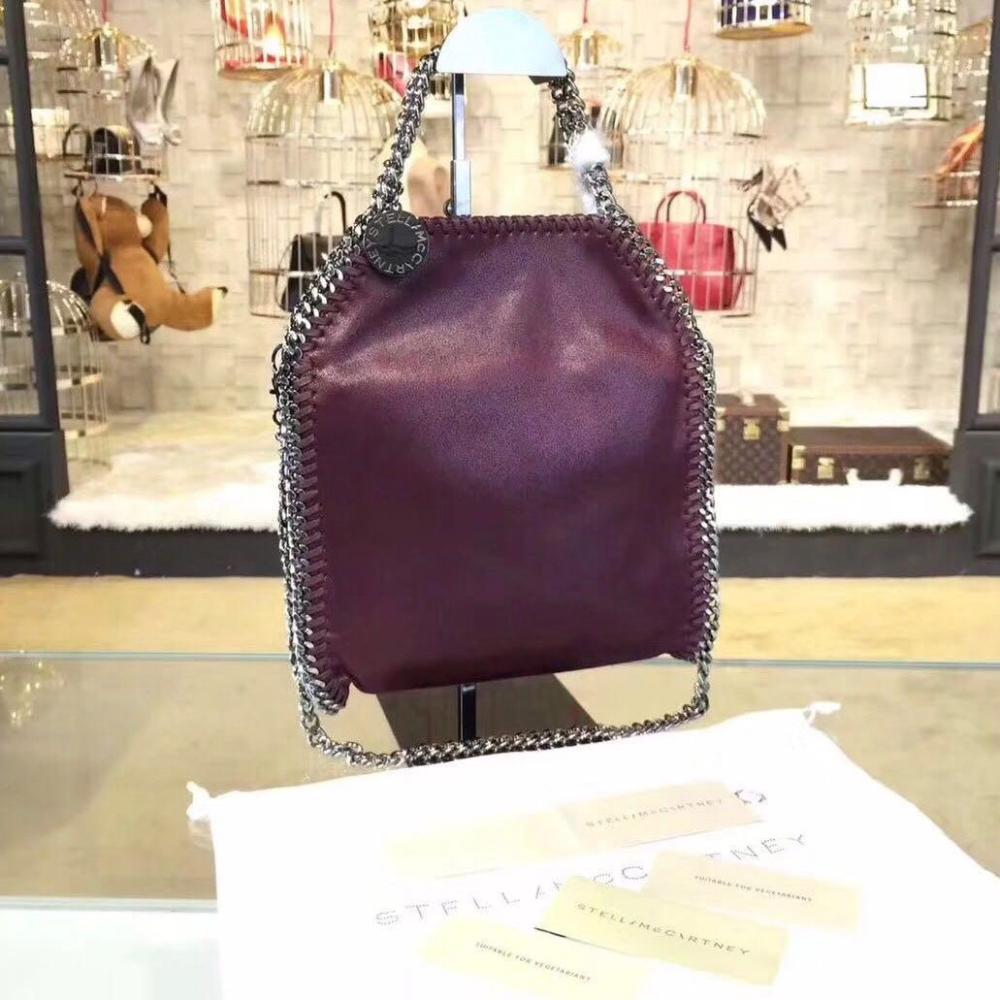 Stella McCartney Falabella medium suede bag in burgundy