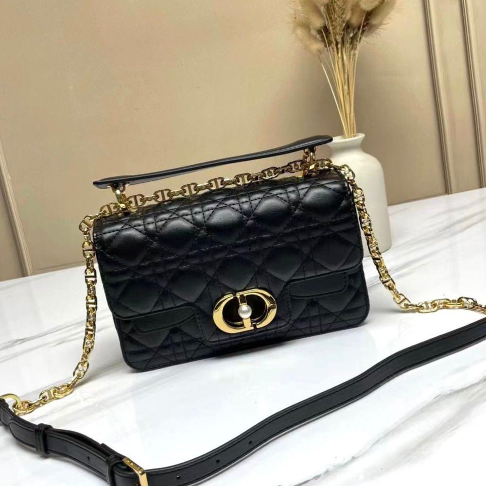 Dior Jolie Women's Leather Shoulder Bag in Black Gold