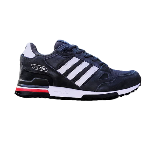 にゃん Adidas ZX 750 Unisex Lace-Up Sneakers in Night Blue White