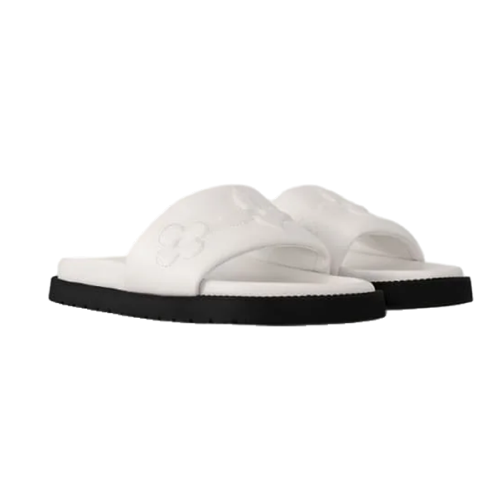 Louis Vuitton Monogram White Unisex Open Sandal