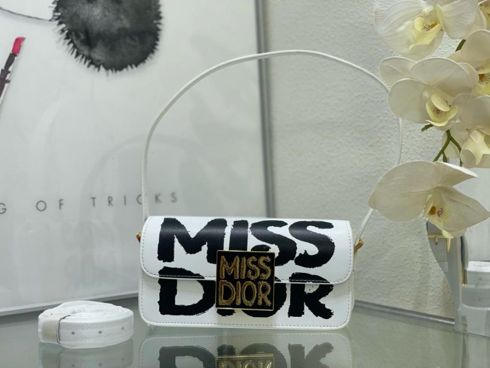 Miss Dior Women's White Fashion Flap Shoulder Bag E-SEVEN STORE