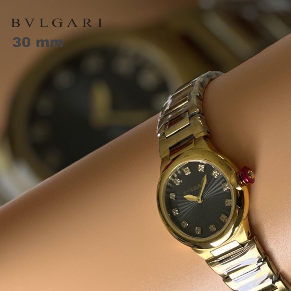 Bulgari Lvcea Gold Watch with Black Dial 30mm - E-SEVEN STORE