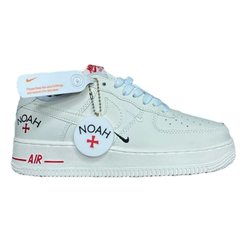 Nike Air Force 1 Unisex White Sneakers with Red Details - E-SEVEN