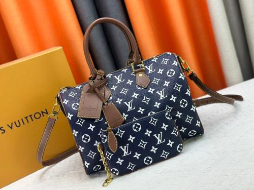 Louis Vuitton Women's Beige LV Monogram Bag with Gold Chain - E