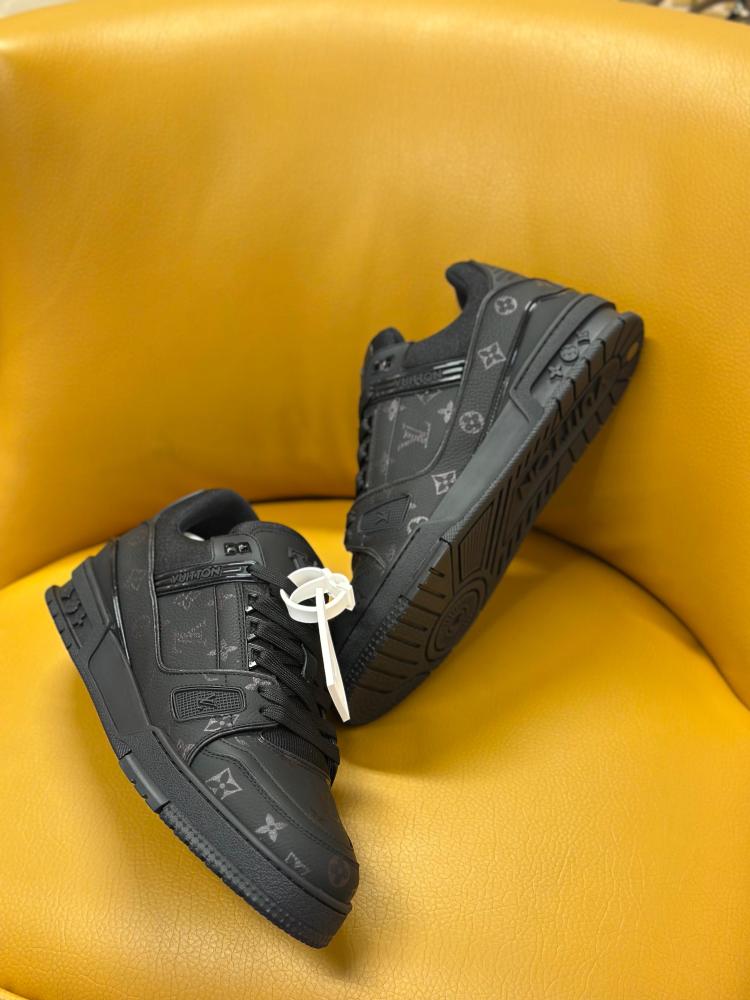 Louis Vuitton Men's LV Trainer Monogram Sneakers in Black