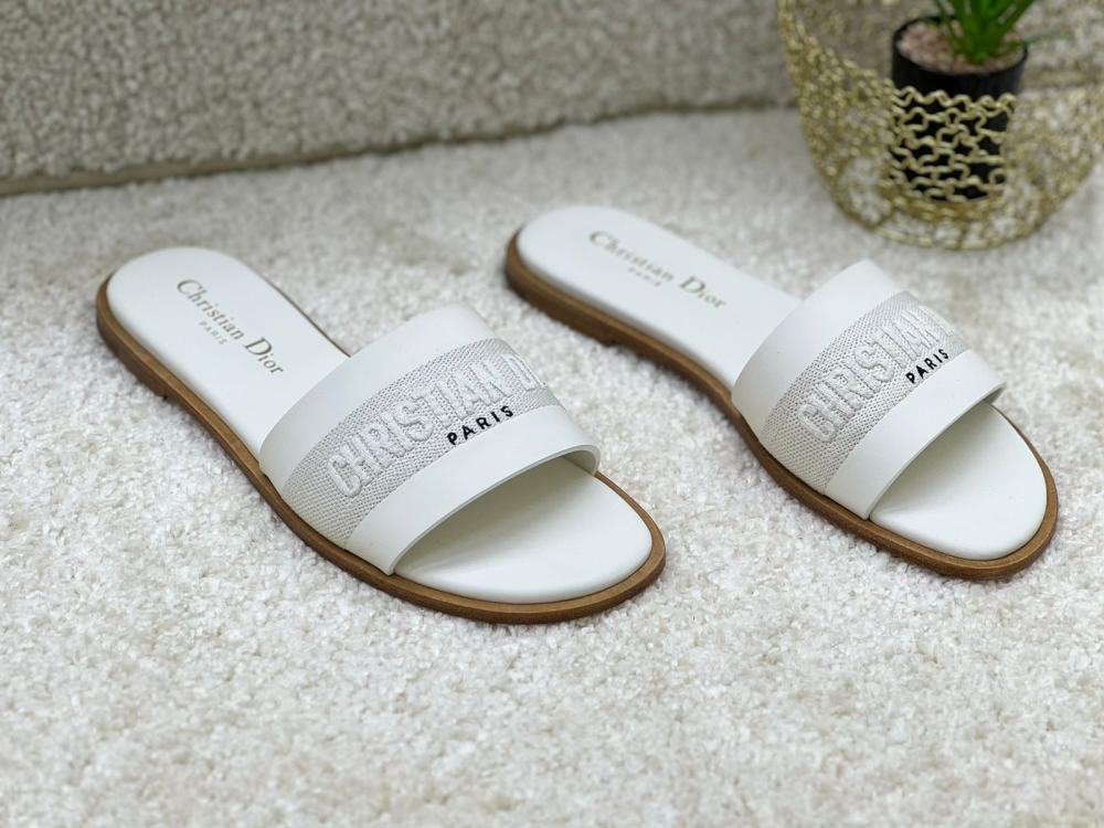 Dior Women's Luxury Flat Slipper, White, Quality Supermaster E