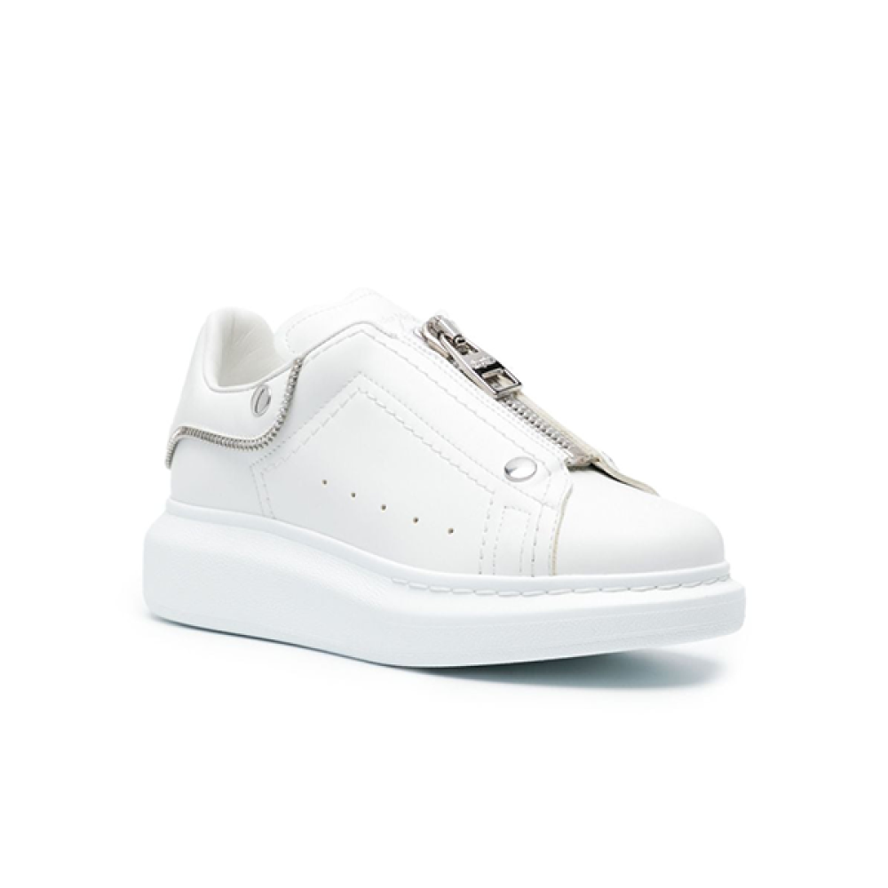 W Alexander McQueen White Zip-Up Sport Sneakers for Everyday