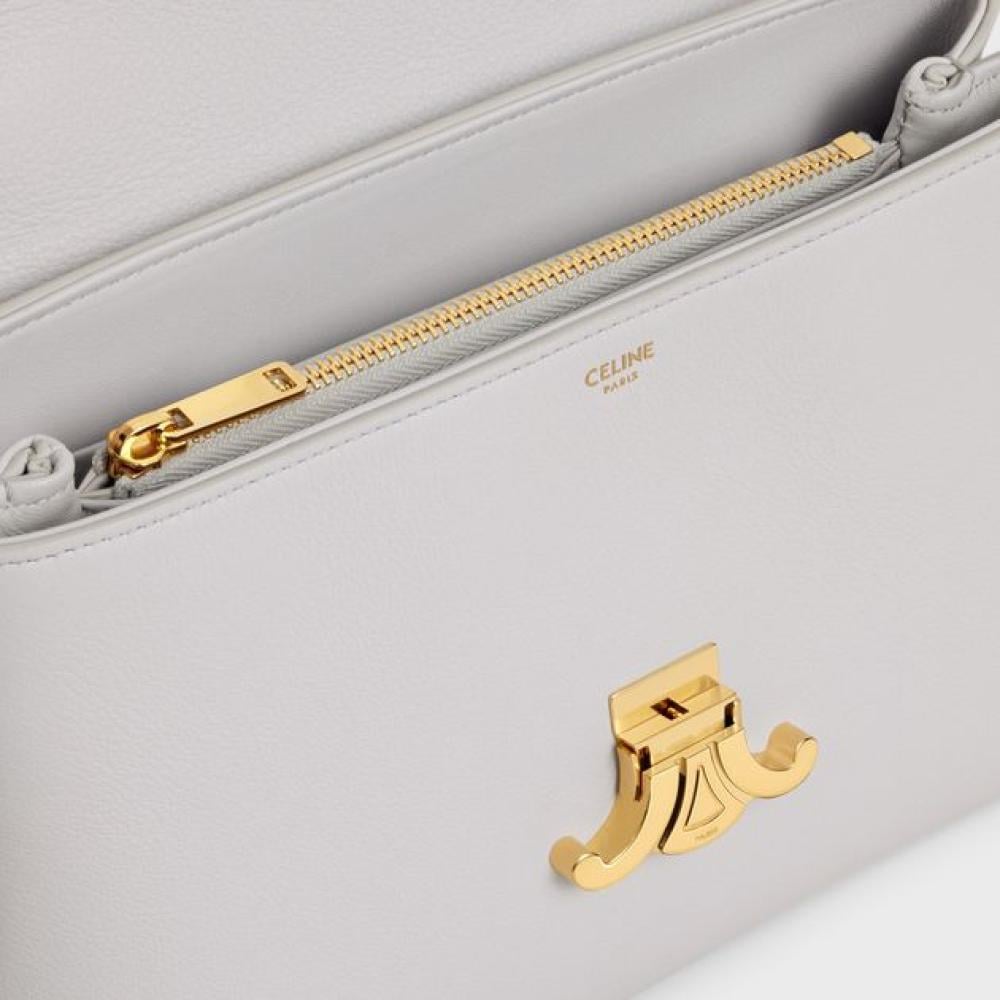Celine Medium Elegant Bag 25cm White Grey E-SEVEN STORE