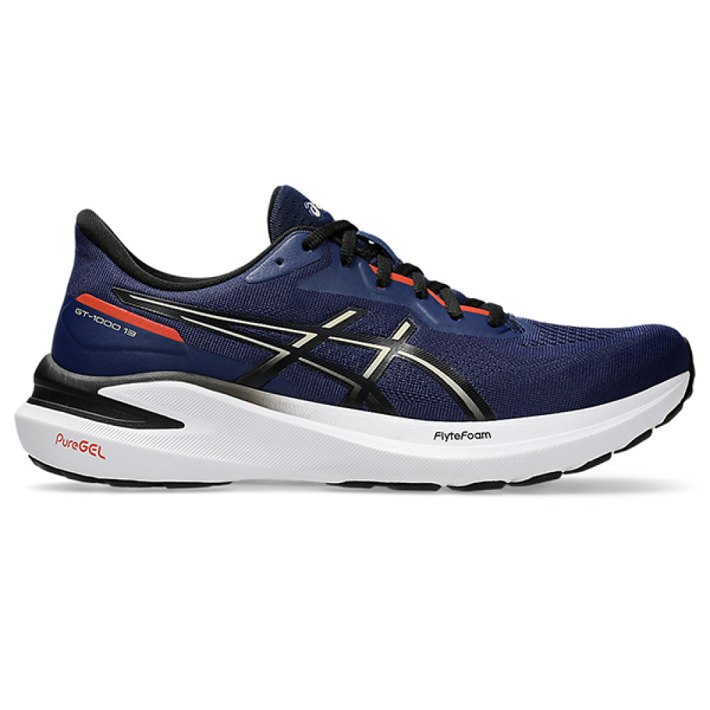 ASICS GT-1000 13 Men's Running Shoe, Night Blue Orange